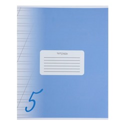 Тетрадь 12 листов в косую линию Calligrata "Пятёрка. Синяя", обложка мелованный картон, ВД-лак, блок офсет, белизна 95%