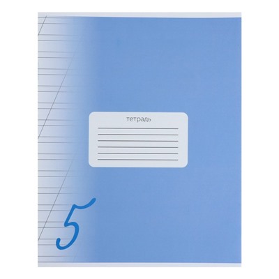 Тетрадь 12 листов в косую линию Calligrata "Пятёрка. Синяя", обложка мелованный картон, ВД-лак, блок офсет, белизна 95%