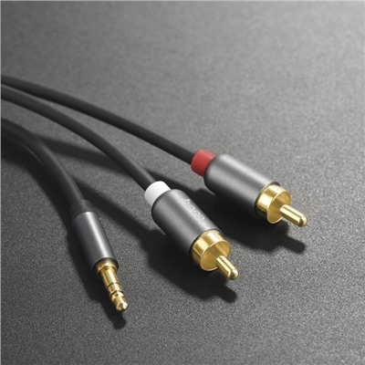 Аудио кабель Hoco UPA10, 2xRCA - jack 3.5mm, 1,5 м, серый