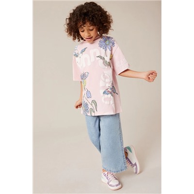 Oversized Embellished Graphic T-Shirt (3-16yrs)