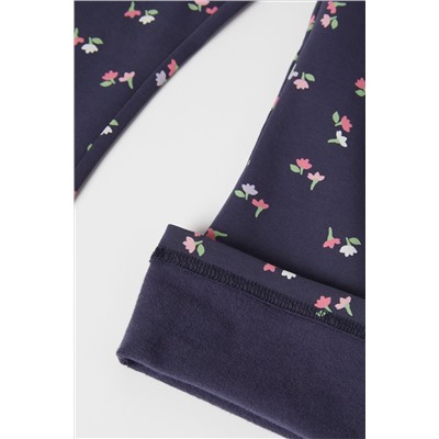 Polarn O Pyret Blue Organic Floral Print Flared Trousers