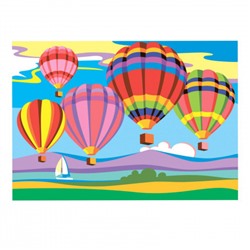 Картина по номерам 20*30 Lori Транспорт Воздушные шары холст на картоне Ркн-104