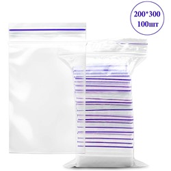 Пакет ZIP LOCK 200*300мм 50мкм, упаковка 100шт