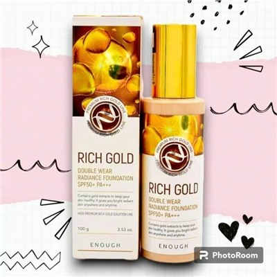 [Enough] Увлажняющая основа эффект сияния и экстр.золотаRichGoldDoubleWearRadienceFoundationSPF50+21