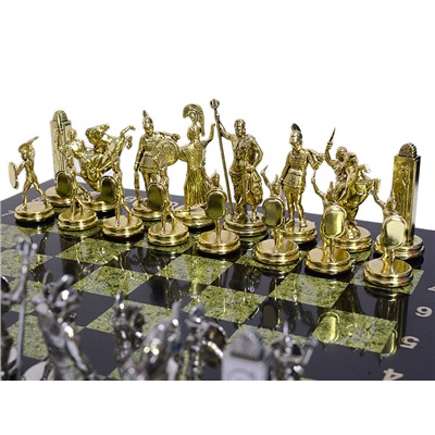Шахматы подарочные с металлическими фигурами "Греческая мифология", 450*450мм