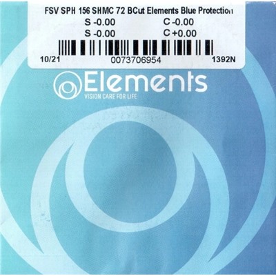 Линза Elements 1.56 Blue Protection Bcut SHMC астигматические