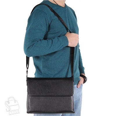 Сумка мужская кожаная 52010-3KH black Heanbag в Новосибирске