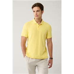 Желтая футболка, 100 % хлопок, быстросохнущая, стандартная посадка
