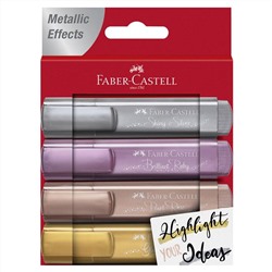 Набор текстовыделителей Faber-Castell "TL 46 Metallic" 04цв., 1-5мм, блистер