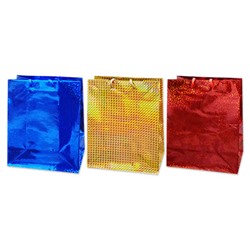 Антелла Пакет подар.бумажн.Голография (17,8*22,9*9,8см) gold,red,Blue (M) /1423 М015