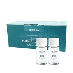 Hedera Professional Филлер для восстановления тонких, слабых волос / MARINE COLLAGEN, 10 мл x 10