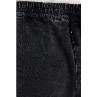 Черные широкие джинсы с эластичной резинкой на талии больших размеров Джинсовые брюки TMNAW24CJ00000