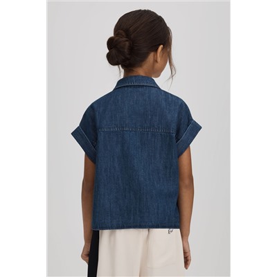 Reiss Sandie Embellished Denim Shirt