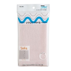 Sungbo Cleamy Мочалка для тела с плетением «Сетка» и хлопковыми нитями "Pure Cotton Shower Towel" (жёсткая) размер 28 см х 100 см / 200
