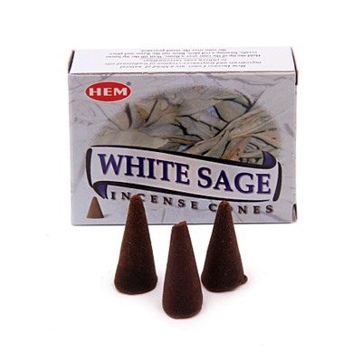 Благовония конусы HEM White Sage Белый шалфей уп-12шт