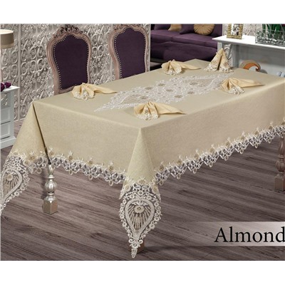 Скатерть + 12 Салфеток ALMOND SET 12 PCS S.KAHVE Maison Royale