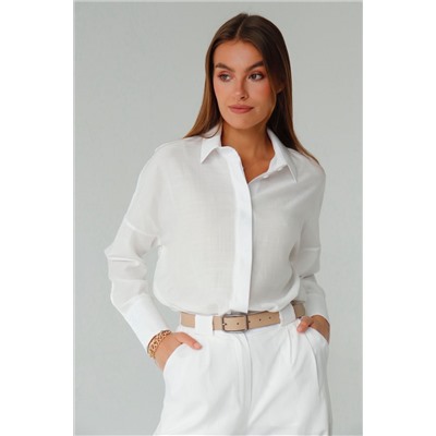 7236 Рубашка базовая белая (остаток: 42, 44)