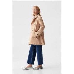 Mango Belt Gabardine Trench