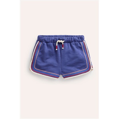 Boden Pom Trim Jersey Shorts