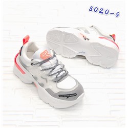Женские кроссовки 8020-6 бело-серые