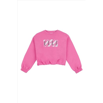 Elle Junior Girls Pink Graphic Print Sweatshirt