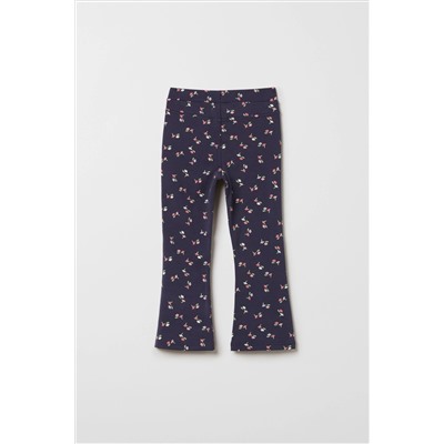 Polarn O Pyret Blue Organic Floral Print Flared Trousers