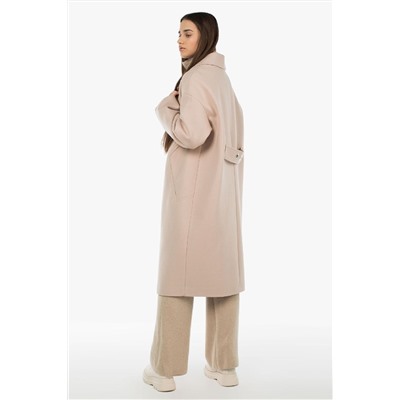 01-10899 Пальто женское демисезонное валяная шерсть бежевый