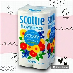 Туалетная бумага Crecia "Scottie FlowerPACK" однослойная (50 м) 12 шт