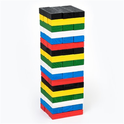 Падающая башня дженга "Время игры", 20.5 х 6.3 см, 54 бруска, брусок 6.3 х 1.1 х 2.1 см