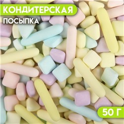 Кондитерская посыпка "Матовый микс", пастельный, 50 г