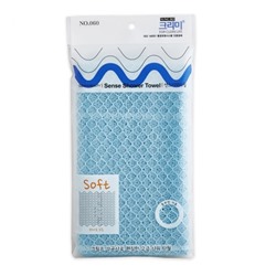 Sungbo Cleamy Мочалка для тела с плетением «Сетка» и выпуклым рисунком «Ромб» "Sense Shower Towel" (средней жёсткости) размер 28 см х 90 см / 200