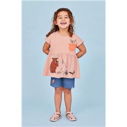 JoJo Maman Bébé 2-Piece Gruffalo Appliqué T-Shirt & Shorts Set