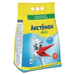 Стиральный порошок для всех типов стирки, 4 кг, АИСТЁНОК "Волшебный вихрь", бесфосфатный, 4301010015