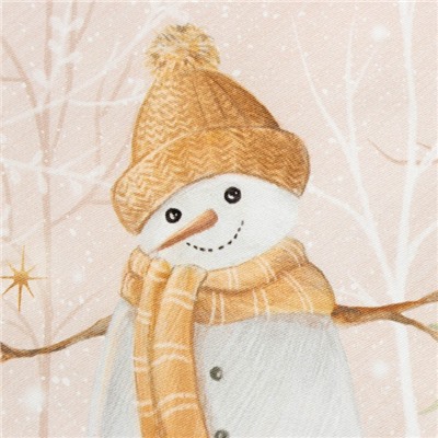 Набор новогодних салфеток "Этель" Christmas snowman, 40х40см - 4 шт, хлопок, саржа