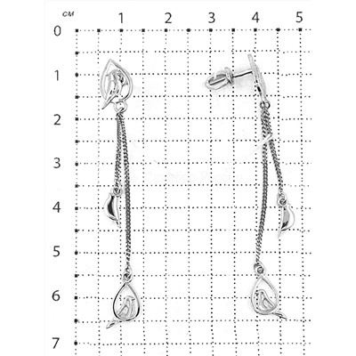 Серьги-пусеты из серебра родированные 925 пробы С-3511-Р