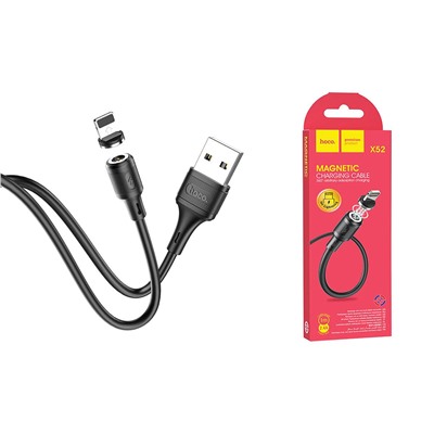 Кабель USB - Lightning HOCO X52 магнитный (черный) 1м