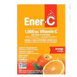 Ener-C, витамин C, смесь для приготовления мультивитаминного напитка со вкусом апельсина, 1000 мг, 30 пакетиков, по 0,3 г (8,67 унций) в каждом