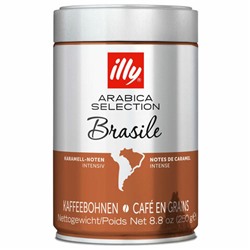 Кофе в зернах ILLY "Brasil" ИТАЛИЯ, 250 г, в жестяной банке, арабика 100%, ИТАЛИЯ, 7006