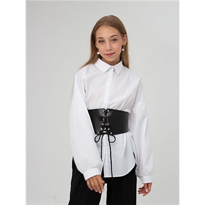 1318 бел Рубашка для девочек (128-152)