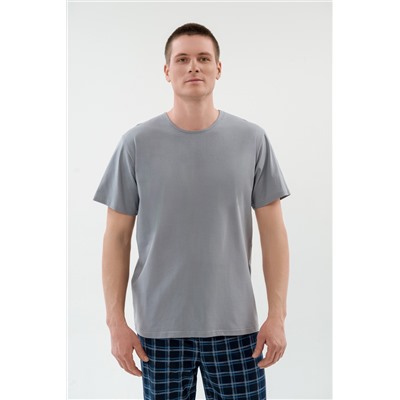 Пижама мужская из футболки с коротким рукавом и брюк из кулирки Генри серый макси