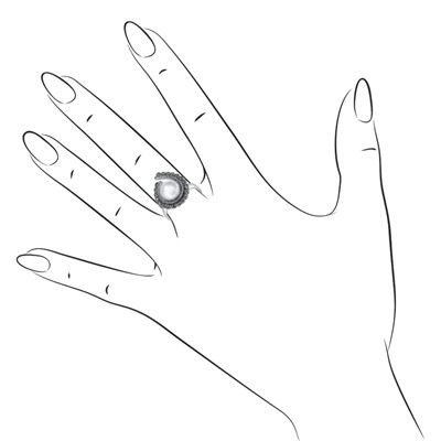 Серебряное кольцо с жемчугом и марказитом