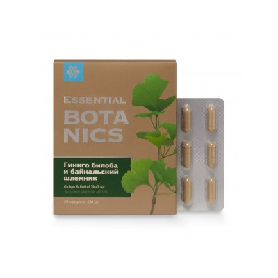 Гинкго билоба и байкальский шлемник - Essential Botanics 30 капсул