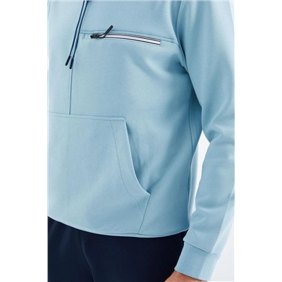 TOMMYLIFE Light Blue — Мужской спортивный костюм с капюшоном цвета индиго — 85223