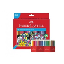 Карандаши цветные Faber-Castell, 60цв., заточен., картон. подставка, европодвес