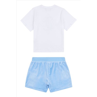 Juicy Couture Girls Diamond T-Shirt & Velour Shorts Set