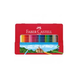 Карандаши цветные Faber-Castell "Замок", 36цв., шестигр., заточ., метал. кор.