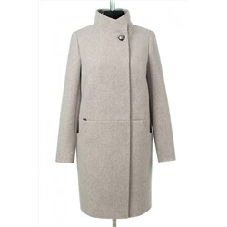 01-11018 Пальто женское демисезонное Микроворса/Рубчик серый