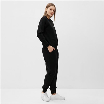 Костюм женский (свитшот/брюки), цвет чёрный, размер 42