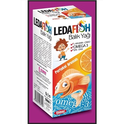 LedaPharma Рыбий жир (со вкусом апельсина) 150 мл ledafishb150