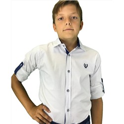 Рубашка для мальчика A-YUGI арт.18102 бел